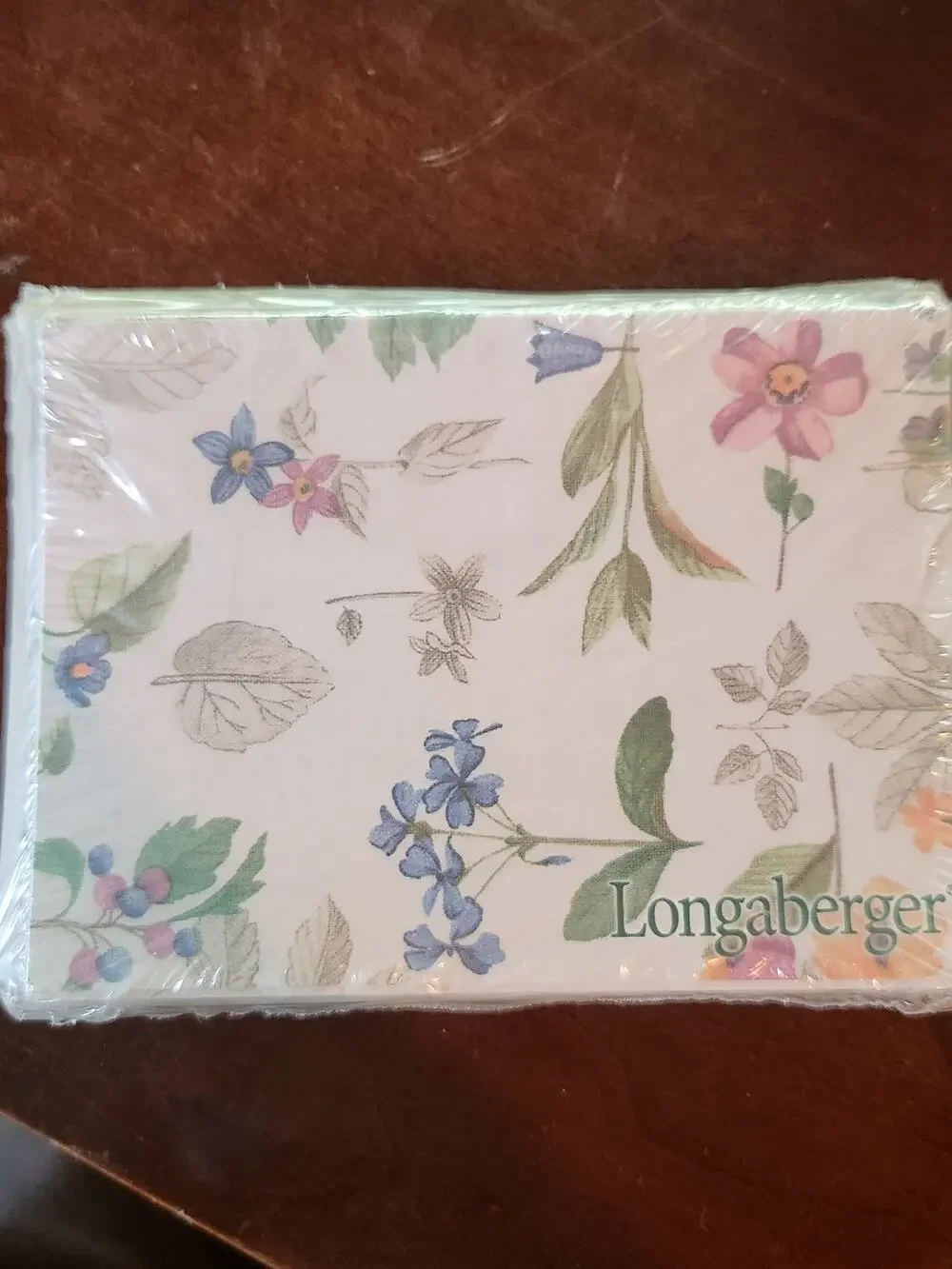 Longaberger Floral Greeting Card Set Factory Sealed New in Package